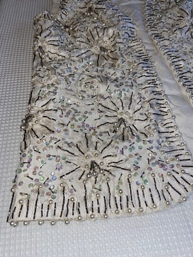 Jack Bryan Vintage 60s Beaded Vest Women’s 8 Silver White Pearl Boho Eras Chic - Picture 4 of 10