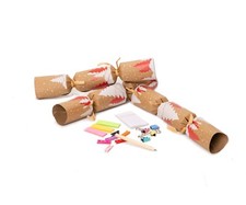 Plastic Free/Eco Friendly Kraft Christmas Crackers 10", Xmas Tree Print