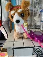 PLAY RIGHT CORGI PLUSH WALKING BARKING DOG Sound and Remote Control Leash NEW