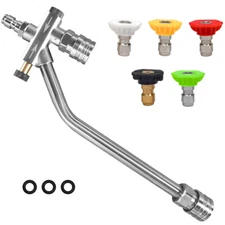 Dual Valve Foam Cannon Dual Spray Gun Stainless Steel Foam Lance with 5 Nozzles