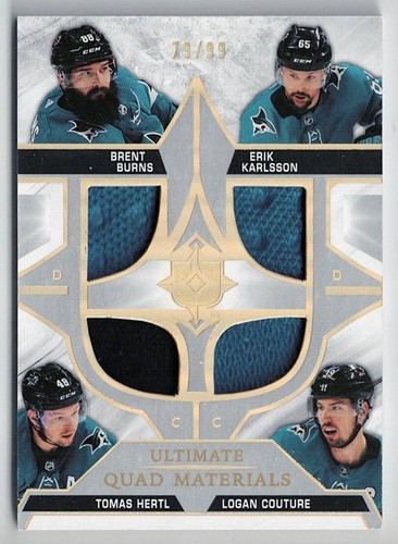 2021-22 Ultimate Collection Jersey Brent Burns Erik Karlsson Hertl Couture /99