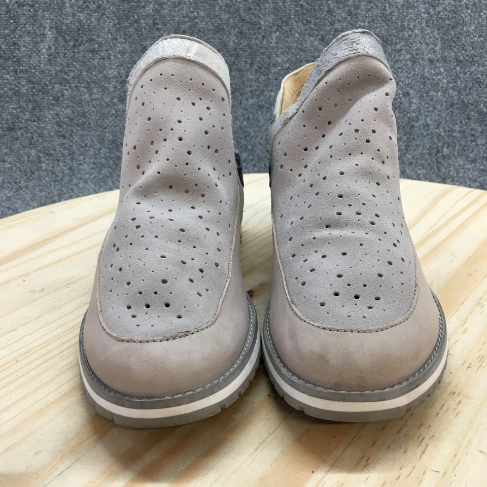 Emu Australia Botas Mujer 8 Sufi Botines Gris Cuero Perforado Pull On Foto 4 de 4