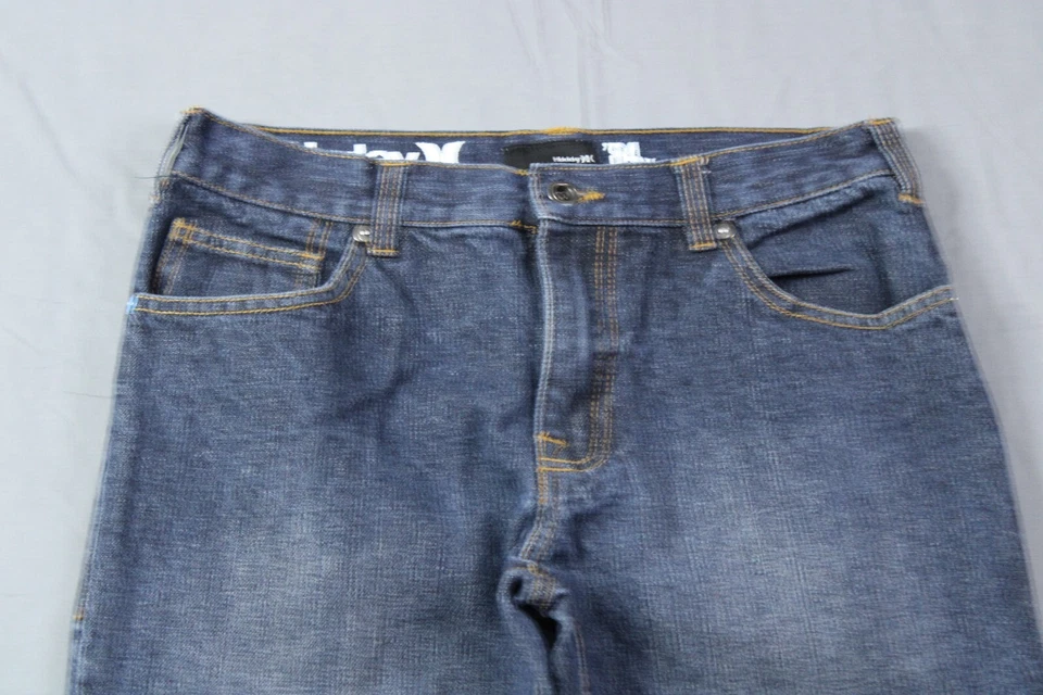 Hurley Jeans Boys 18 Blue Mid Rise 84 Slim Straight Dark Stretch Denim 30x29 - Image 2 of 4