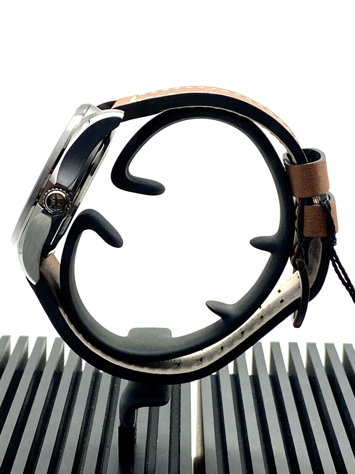 con caja y papeles Hamilton Khaki Field automático esfera negra cuero para hombre Wa G2U Foto 3 de 4