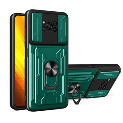 Shockproof Case Card Holder Cover For Xiaomi Poco X5 Pro X4 X3 NFC M5 M4 Pro 5G