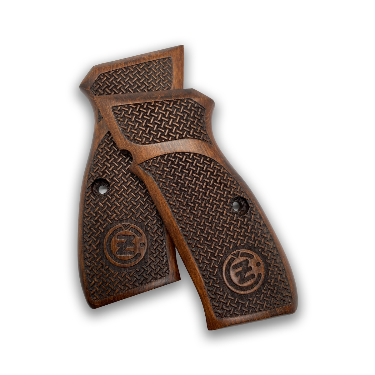 ZIB Grips for CZ 75 85 SP-01 Full Size Brown Beech Checkered CZ ZIB Grips for CZ 75 85 SP-01 Full Size Brown Beech Checkered CZ