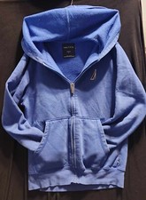 Nautica Jacket Boys 8 Blue With Dark Stain on Sleeve Shown in Photo