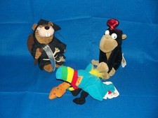 Meanies beanbag plush lot of 3 Grim Beaver No Brainer monkey Hurley Toucan tags