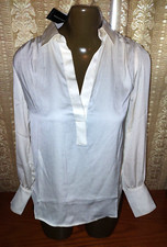 NWT Banana Republic Blouse Top Womens Ivory V-neck Long Sleeve size XXS