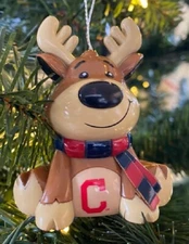 Cleveland Indians Reindeer Christmas Holiday Tree Ornament FREE USA SHIPPING