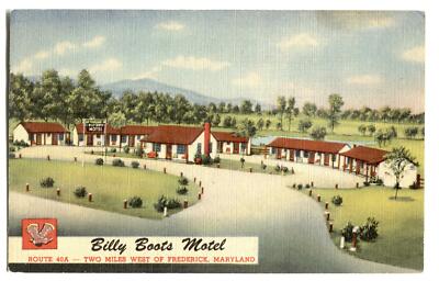 Postcard Billy Boots Motel West Frederick Maryland MD 