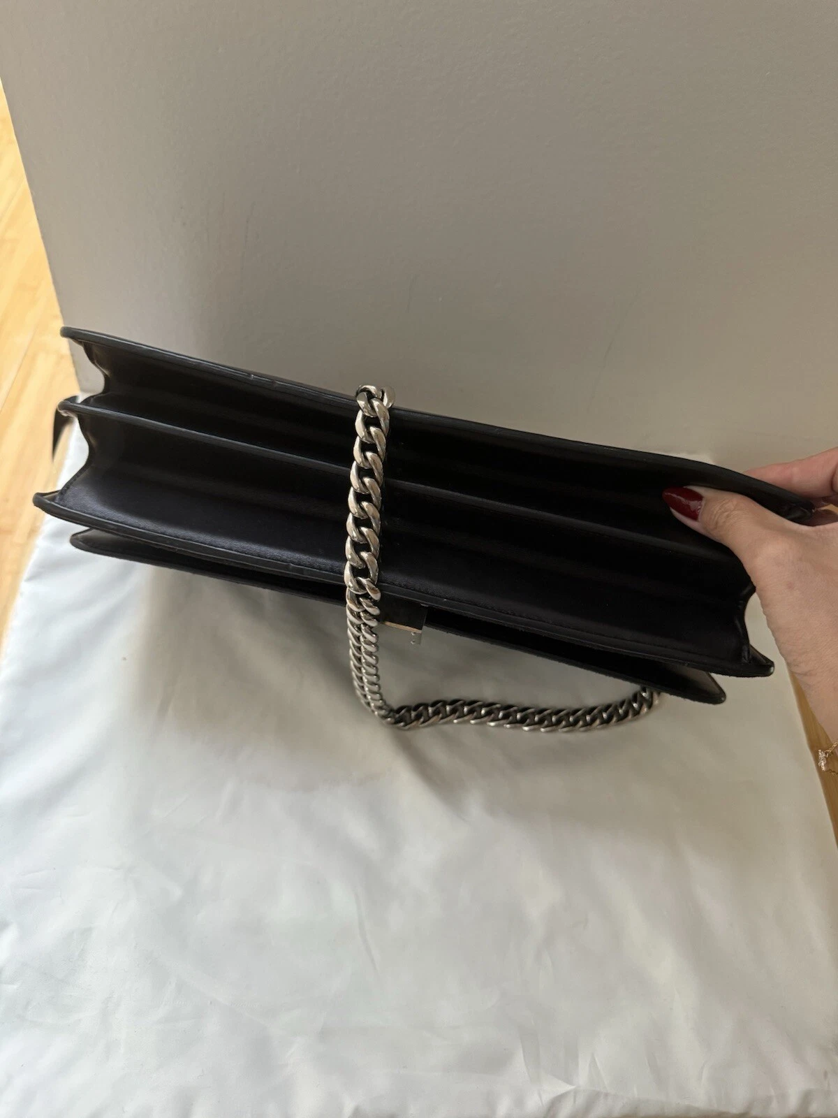 Borsa a tracolla Celine Medium Case Flap scamosciata catena colore nero *Ottime condizioni*
