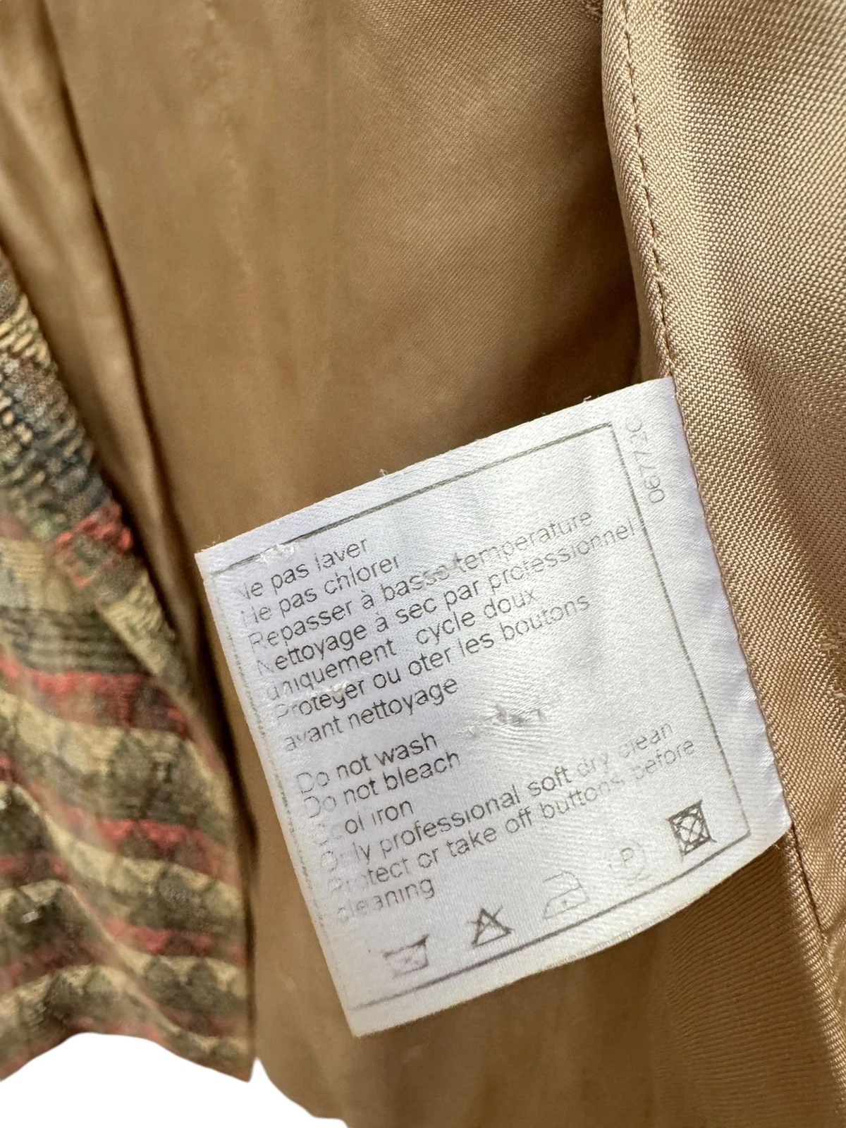 Giacca blazer Chanel by Karl Lagerfeld primavera 1998 beige tweed lana taglia 40 