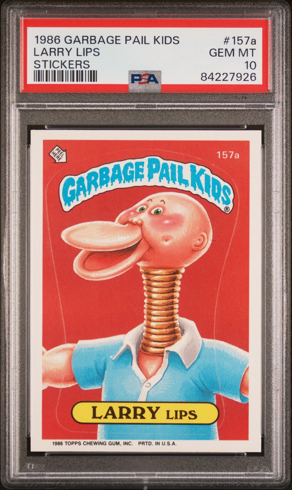 1986 Topps Garbage Pail Kids Series 4 OS4 Larry Lips 157a PSA 10 GEM MINT gpk