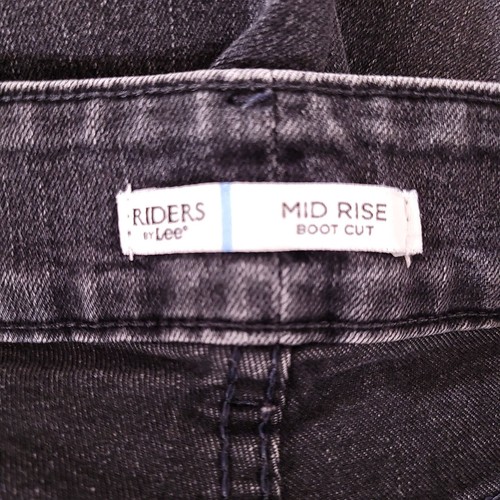 Riders By Lee Women's Denim Pants Mid Rise Boot Cut Black Size 12 L - Picture 8 of 11