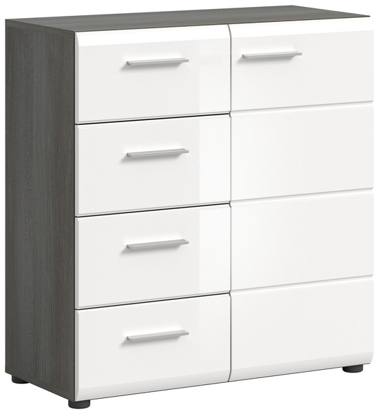 Xonox.Home Kommode Anrichte Sideboard Highboard Salsa Rauchsilber 80X85X37 Cm-image