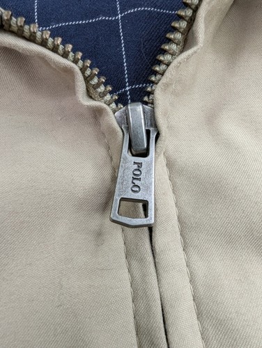 VTG Polo Ralph Lauren Jacket Men's 2XL Harrington Bomber Loop Collar Tan Lined - Picture 4 of 16