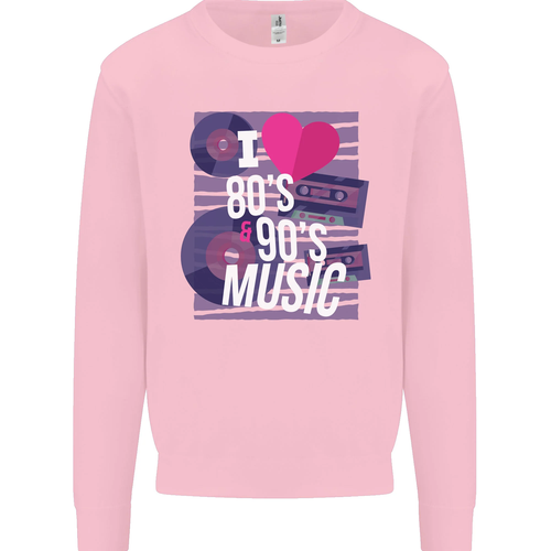 I Love 80s 90s Music Pop Rock Acid House Kids Sweatshirt Jumper - Picture 9 of 12