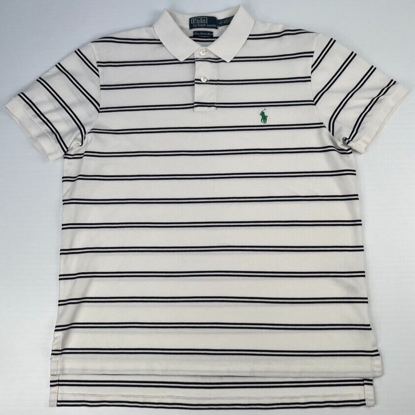 Polo Ralph Lauren uomo grande pony pima maglia elasticizzata righe vestibilità personalizzata core