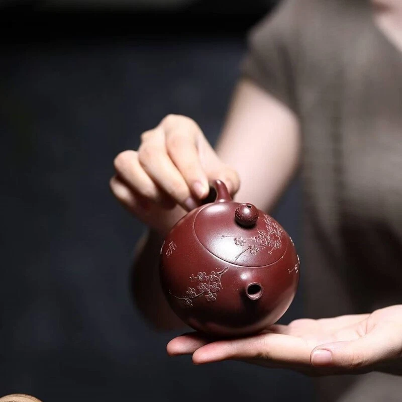 True Yixing Zisha Tea Pot Original Ore Old Purple Clay Xishi Pot Marked 220ml  - Imagem 3 de 4