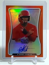 D'Shawn Knowles 2020 Leaf Metal Draft Prismatic Orange Portrait Auto 5/7 Angels 