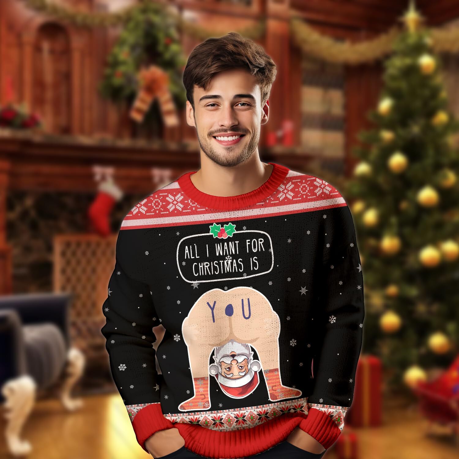 Christmas Ugly Sweater Christmas Ugly Sweatshirt Santa Claus Sweater