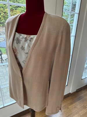 Giorgio Armani Le Collezioni Women's Tan Blazer Size 44/10 & Silk Camisole 2 pc.