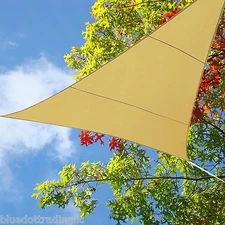 NEW Sun Shade Sail 12' x 12 x 12' Triangle Shading Canopy Sand Beige Waterproof