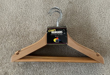 Natural Finish Child  s Wooden Hangers with Bar - Set of 6 - New
