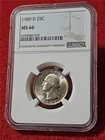 1989-D WASHINGTON QUARTER   NGC MS 66  UNCIRCULATED                     #T0035