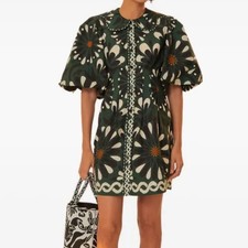 Farm Rio Green Ainika Flowers Mini Dress Size XS