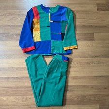 Women's Vintage 90's City Girl Nancy Bolen Green Colorablock 2-Piece Set Sz 8