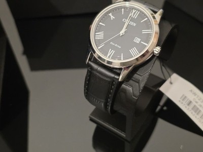 Citizen Eco-Drive AW1231-07E Herren-Armbanduhr Analoge Leder Wie Neu