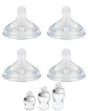 4 PCS Size S Slow Flow Silicone Nipples 0m Fits Tommee Tippee AntiColic