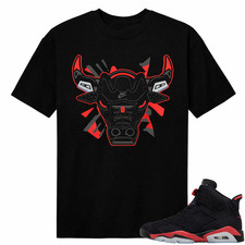 Infrared 6s Reverse Sneaker match tees Black Retro Bull