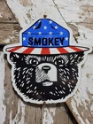 VINTAGE SMOKEY BEAR PORCELAIN SIGN OLD US FOREST SERVICE NATIONAL PARK CABINS
