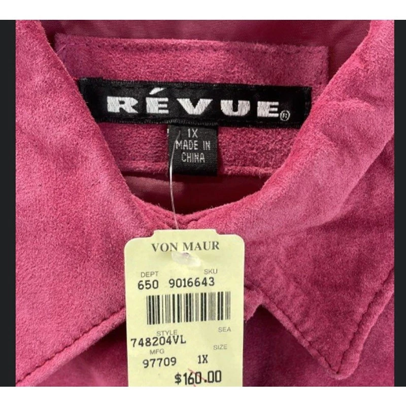 Revue Vintage Pink Suede Jacket 1X NWT Deadstock Soft - Image 2 of 3