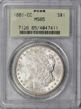 1881-CC Morgan Dollar PCGS MS65 Old Green Holder Carson City! #5FUC