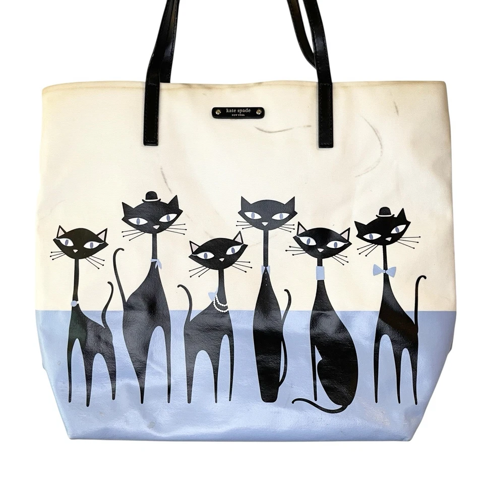 Bolso Cartera Kate Spade Jazz Things Up Genial Gato Negro Gatito Francis *DEFECTUOSO* Foto 2 de 4