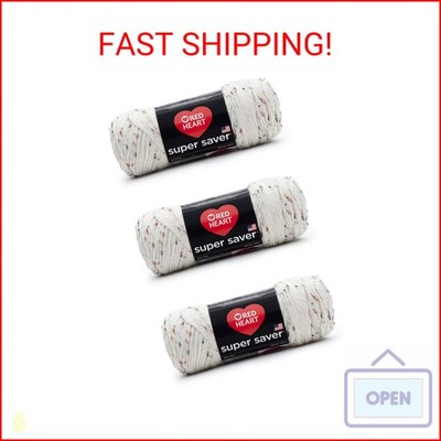 Red Heart Super Saver Yarn, 3 Pack, Aran Fleck 3 Count