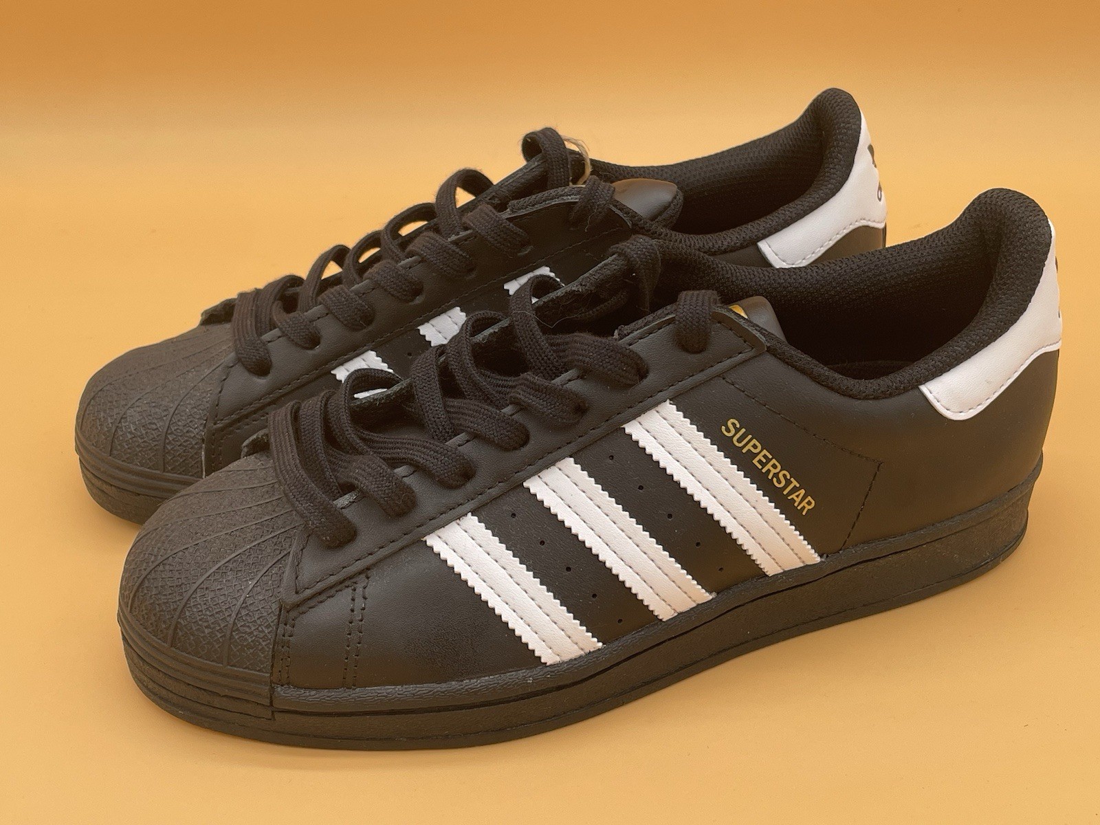 Size 7 Adidas Men Superstar Golf Sneakers Shoes Black White