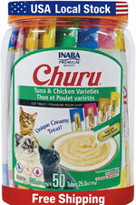 INABA Churu GRAIN-FREE, Lickable, Squeezable Creamy Pur e Cat Treat with Taurine