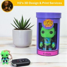 Funko style Mini Pop Major Matt Mason Calisto 2" Keychain Display Cylinder
