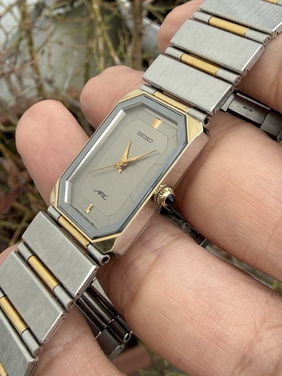 Vtg 1985 Seiko ARC 1221-5800 Two-Tone Tank Watch | eBay
