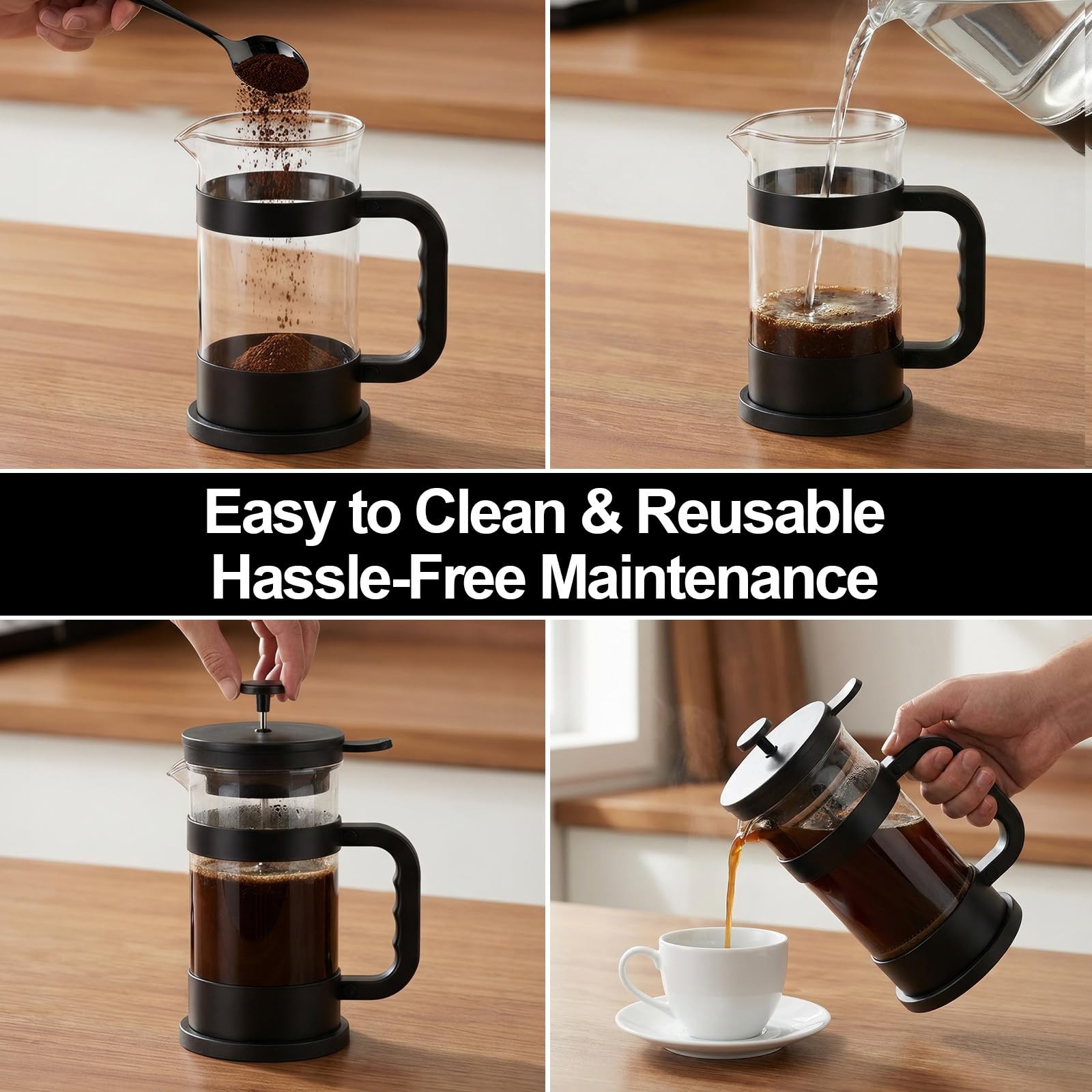 6 Packs French Press Filters Replacements, 4 Inch Premium Stainless Steel Fre...