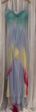 Jovani Silk Dress Women’s Size 6 Rainbow Fairy Beauty Unicorn Sparkle 100% Silk
