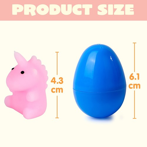 JOYIN 24 Pezzi di Uova plastica di Pasqua preriempite con Giocattoli Morbidi d - Foto 5 di 9
