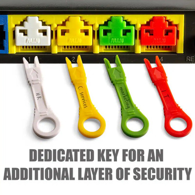 Net-Lock Locking RJ45 Port/Dust Blocker with Color Coded Keys, Red (100 + 5 Key)
