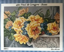 Printed Needlepoint canvas for halfstitch without Floss  30x40 Cm Orchidea