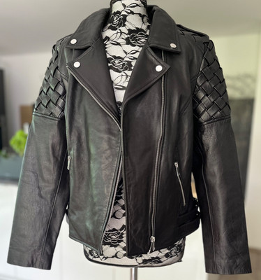 NEU! HEINE Lederjacke Reg 249,- Lammleder Nappaleder Biker Look Leder XL 44 WITT